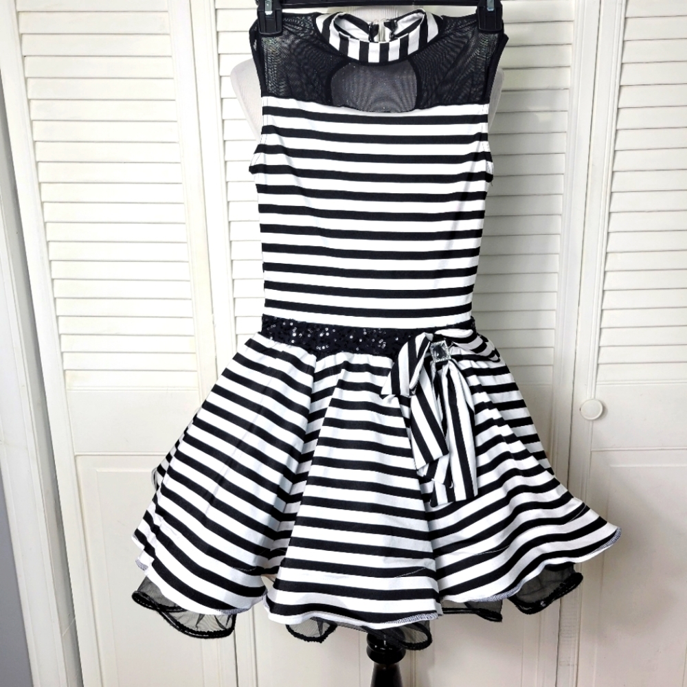 Weissman costume S dance strippes jail halloween skater bettle juice
